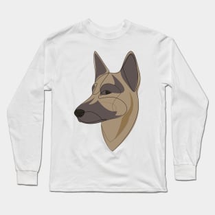 German Shepherd - one line drawing Long Sleeve T-Shirt